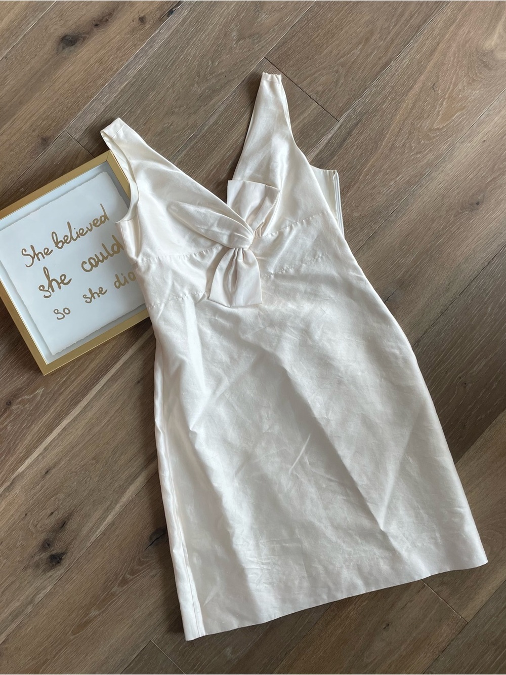 Kate Spade Wedding Belles Ivory Silk Dress Bow Detail